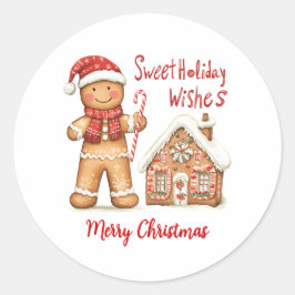 Kerstman met kerstman ronde sticker
