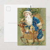 kerstman met kerstmis briefkaart (Voorkant / Achterkant)