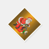 Kerstman met kerstmis en Sack Full of Speys Servet (Hoek)
