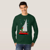 Kerstman met kerstmis onder de sterren t-shirt (Voorkant volledig)