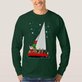 Kerstman met kerstmis onder de sterren t-shirt
