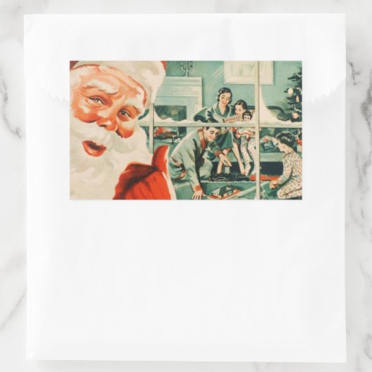 kerstman met kerstmis rechthoekige sticker (Tas)