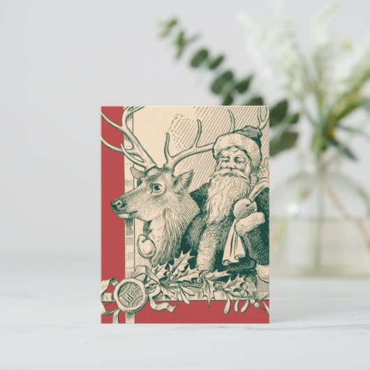  kerstman met Kerstmis Saint Nick Kaart (Staand voorkant)