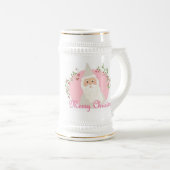 Kerstman met kerstMok in roze Bierpul (Voorkant rechts)