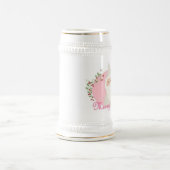 Kerstman met kerstMok in roze Bierpul (Center)