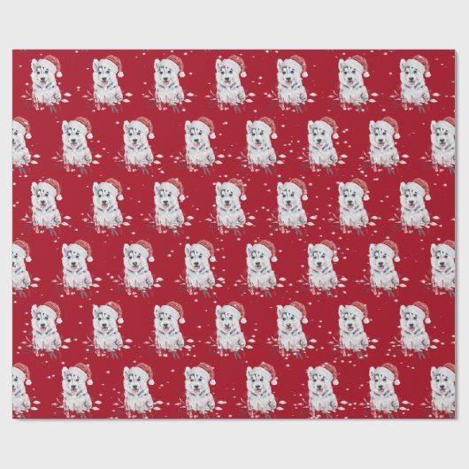 Kerstman met kerstpapier met kerstcadeautje cadeaupapier (Vlak)