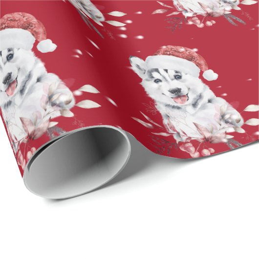 Kerstman met kerstpapier met kerstcadeautje cadeaupapier (Rol Hoek)