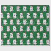 Kerstman met kerstpapier met kerstcadeautje cadeaupapier (Vlak)