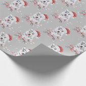 Kerstman met kerstpapier met kerstcadeautje cadeaupapier (Hoek)