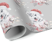 Kerstman met kerstpapier met kerstcadeautje cadeaupapier (Rol Hoek)