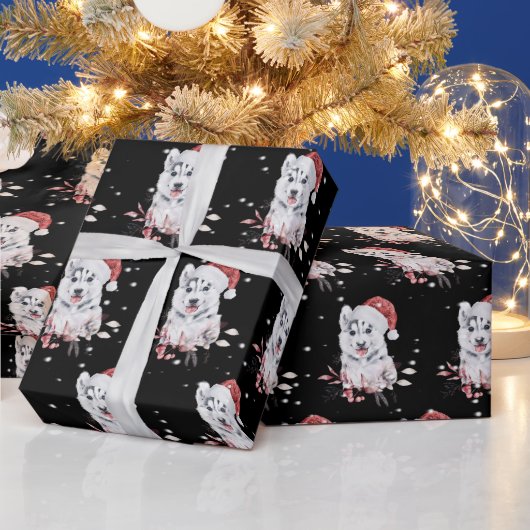 Kerstman met kerstpapier met kerstcadeautje cadeaupapier (Feestdagen)