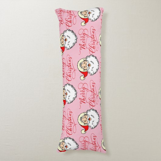  kerstman met kerstroze kerstroze lichaamskussen (Voorkant Verticaal)