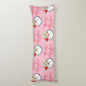 kerstman met kerstroze kerstroze lichaamskussen (Achterkant (Verticaal))