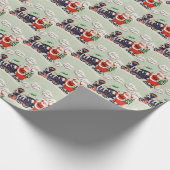  kerstman met kersttrein cadeaupapier (Hoek)