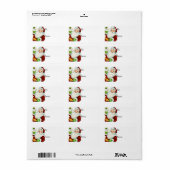  kerstman met kerstwensen cadeau Label (Full Sheet)