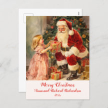  Kerstman met Kind Kerst Briefkaart