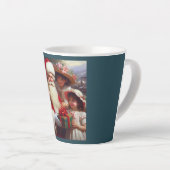 Kerstman met kinderen 1 latte mok (Rechterhoek)