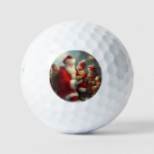 Kerstman met kinderen 2 golfballen (Voorkant)