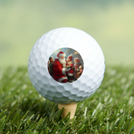 Kerstman met kinderen 2 golfballen (Insitu Shirt)