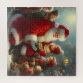 Kerstman met kinderen 2 legpuzzel (Horizontaal)