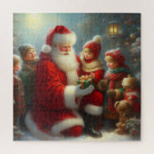 Kerstman met kinderen 2 legpuzzel (Verticaal)