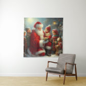 Kerstman met kinderen 2 wandkleed (In situ)