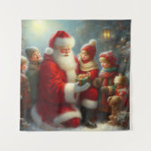 Kerstman met kinderen 2 wandkleed (Voorkant)