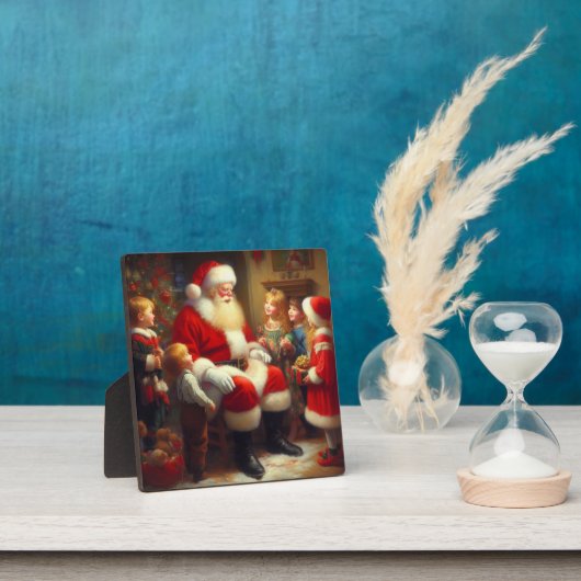 Kerstman met kinderen 3 fotoplaat (Insitu)