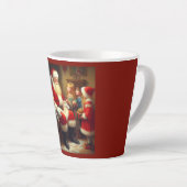 Kerstman met kinderen 3 latte mok (Rechterhoek)