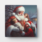 Kerstman met kinderen 4 fotoplaat (Voorkant)