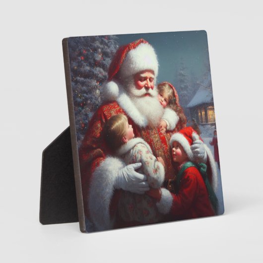 Kerstman met kinderen 4 fotoplaat (Voorkant)
