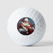 Kerstman met kinderen 4 golfballen (Voorkant)