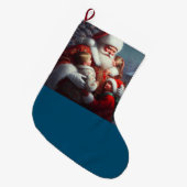 Kerstman met kinderen 4 grote kerstsok (Voorkant (Hangend))