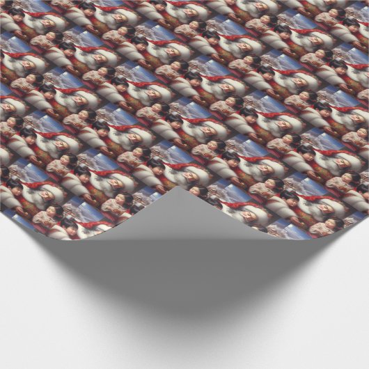 Kerstman met kinderen 5 cadeaupapier (Hoek)