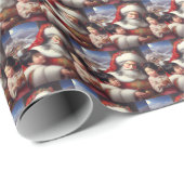 Kerstman met kinderen 5 cadeaupapier (Rol Hoek)