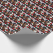 Kerstman met kinderen 7 cadeaupapier (Hoek)