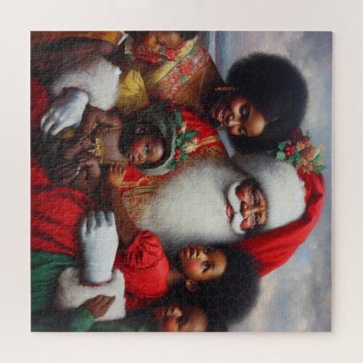 Kerstman met kinderen 7 legpuzzel (Horizontaal)