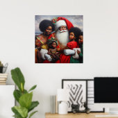 Kerstman met kinderen 7 poster (Thuiskantoor)