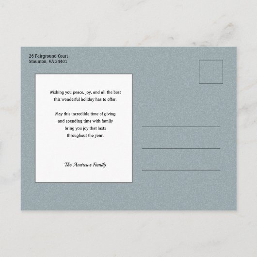 kerstman met kinderen briefkaart (Achterkant)