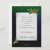  kerstman met kinderen, cadeautjes en mistletoe feestdagenkaart (Achterkant)