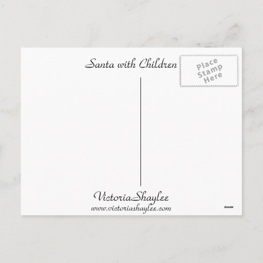 Kerstman met Kinderen Feestdagenkaart (Achterkant)