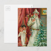  kerstman met Kinderen Feestdagenkaart (Voorkant / Achterkant)