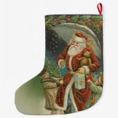 kerstman met kinderen grote kerstsok (Achterkant)