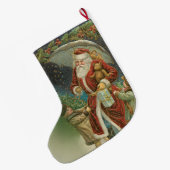 kerstman met kinderen grote kerstsok (Achterkant (Hangend))