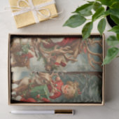 kerstman met kinderen, rendieren en geschenken tissuepapier (Geschenk)