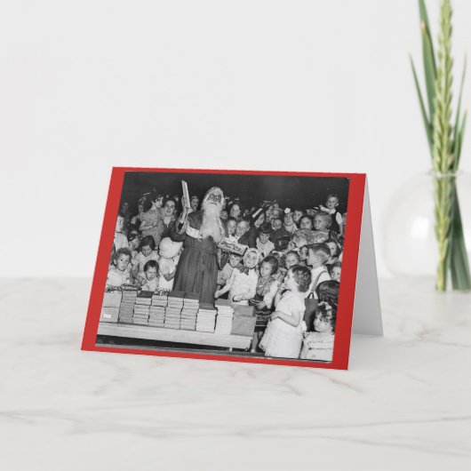  kerstman met kinderkaart feestdagen kaart (Voorkant)