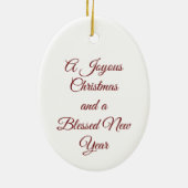 kerstman met kinderversiering keramisch ornament (Achterkant)