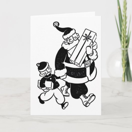  Kerstman met kleine meisje vakantie Kaart (Voorkant)