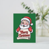 Kerstman met knipoog 🎅 "Prettig Kerstfeest" Briefkaart (Staand voorkant)