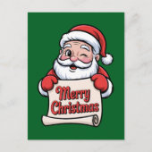 Kerstman met knipoog 🎅 "Prettig Kerstfeest" Briefkaart (Voorkant)
